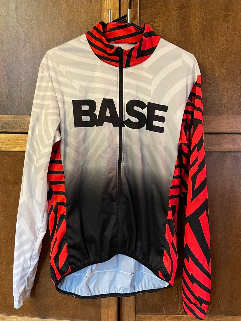 BASE Graphic Cycling Jersey in White, Black & Red